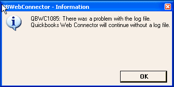 Quickbooks Web Connector Error